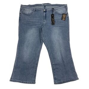 NWT DG2 Diane Gilman New‎ Classic Stretch Denim Blue Jeans Petite Plus Size 28PW
